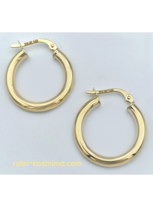 Earrings sleepers gold K9 mini 15mm 2