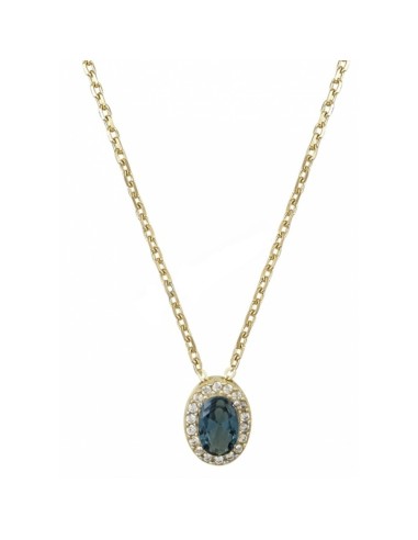 Necklace Gold K14 with topaz