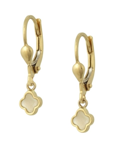 Earrings Gold half-hanging cross Van Cleef