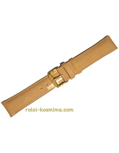Leather Strap Beige glossy varnished surface...