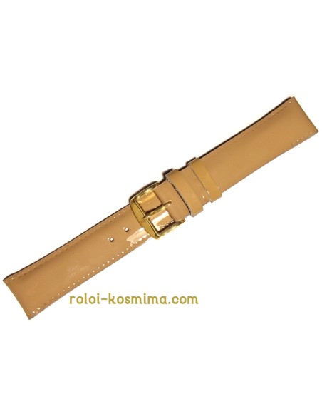 Leather Strap Beige glossy varnished surface 20mm Tzevelion ART931