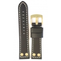 Leather Strap TZEVELION ART2844G Black 22mm