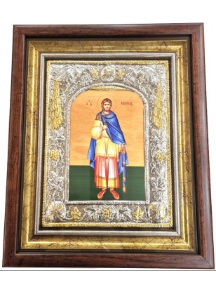 Silver icon 925° "Saint Nikitas" 35x42cm