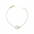 Set Necklace & earrings Gold K14 'Circle with Pearl'