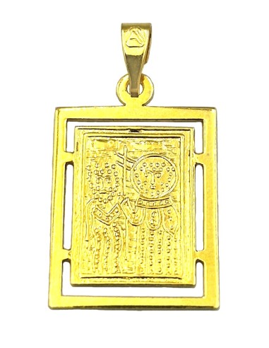 Pendant gold K9 twin side