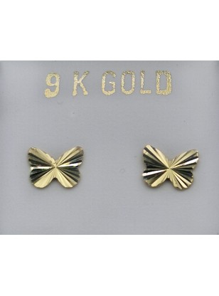 Earrings gold K9 Βutterflies 2