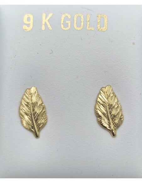 Earrings gold K9 Leafs