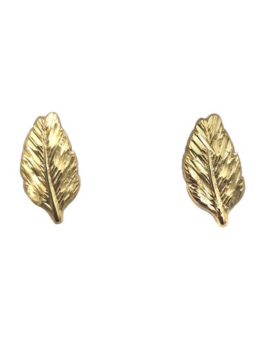 Earrings gold K9 Leafs