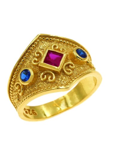 Ring Byzantine Silver 925 Goldplated