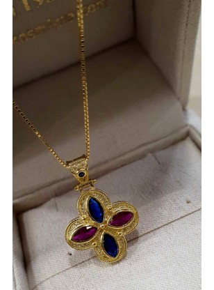 Cross Silver 925 Byzantine goldplated 2