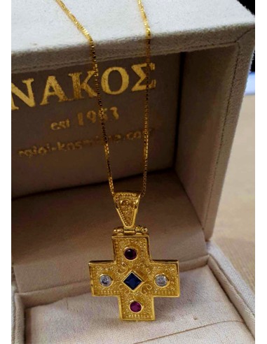 Σταυρός Ασημένιος 925 Βυζαντινός Επίχρυσος