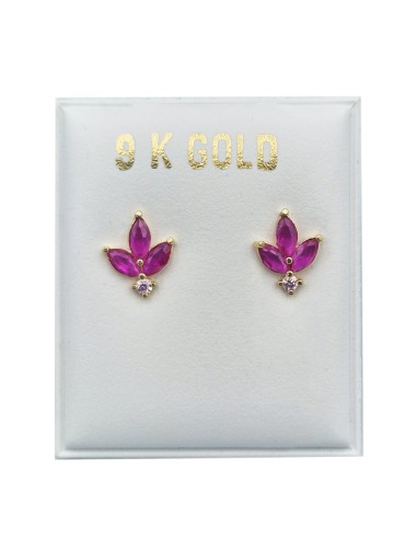 Earrings gold K9 flower