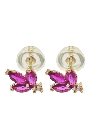 Earrings gold K9 flower
