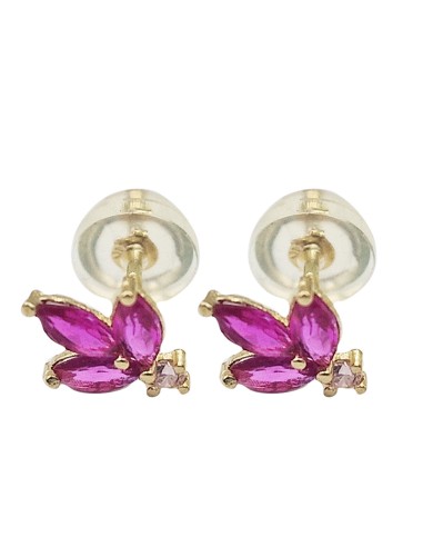 Earrings gold K9 flower