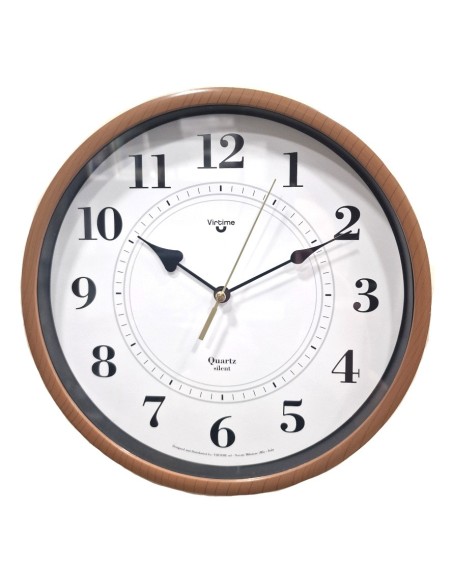 WALL CLOCK VIRTIME 1980-11 plastic 23cm light brown