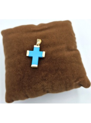 Cross Gold K9 turquoise 16x28mm 2