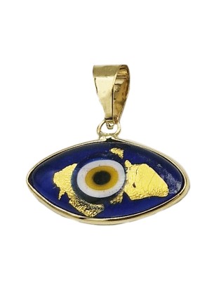 Necklace Gold K9 Eye blue