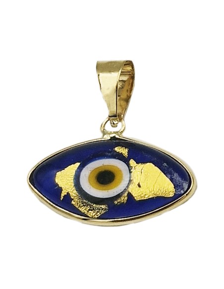 Necklace Gold K9 Eye blue