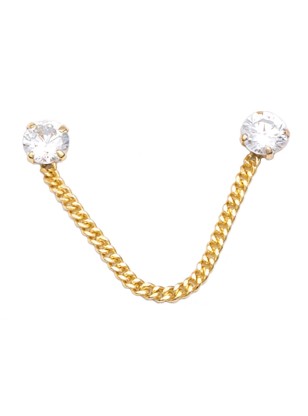 Earring single gold K9 with zircon 3mm