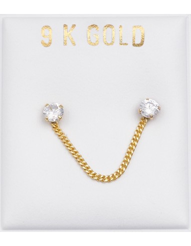 Earring single gold K9 with zircon 3mm