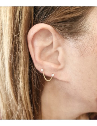 Earring single gold K9 with zircon 3mm