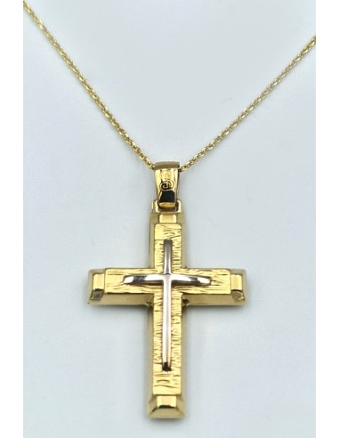 Cross Baptism gold K9 Two sides