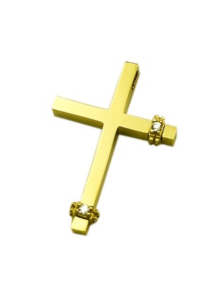 Cross gold K14 with hidden link