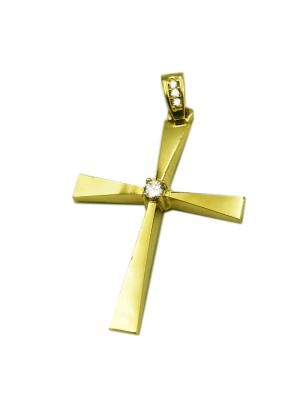 Cross Gold K14 shiny with center zircon