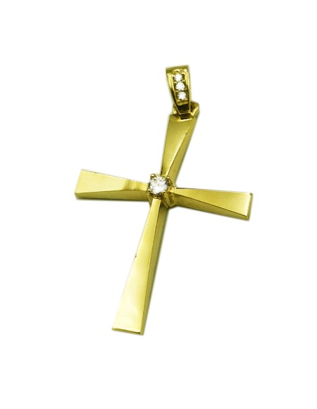 Cross Gold K14 shiny with center zircon