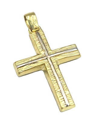 Cross Baptism gold 14Κ Two sides