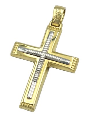Cross Baptism gold 14Κ Two sides