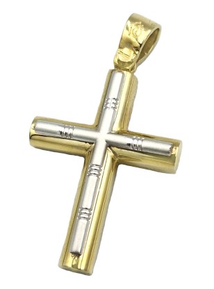 Cross Gold K14 with whitegold details