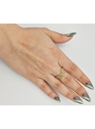 Ring gold K14 modern panel 2