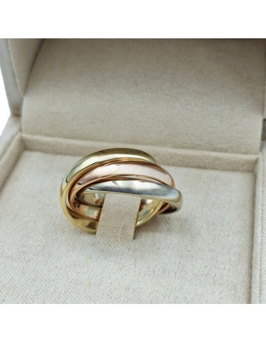 Δαχτυλίδι Χρυσό Κ14 Τρίχρωμο τύπου Cartier