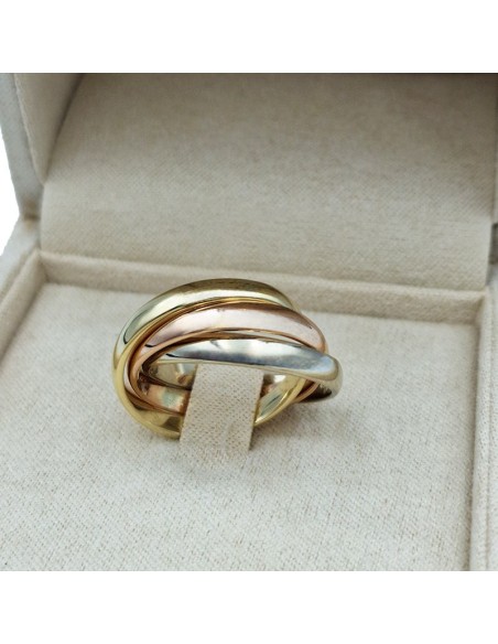 Δαχτυλίδι Χρυσό Κ14 Τρίχρωμο τύπου Cartier