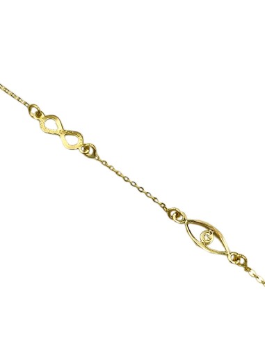 Bracelet Gold 14Κ Eye and infinity
