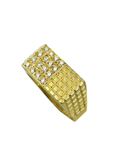 Ring gold K14 with zircons
