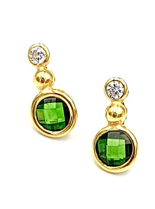 Earrings Silver-Goldplated 925° green