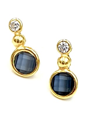 Earrings Silver-Goldplated 925° blue