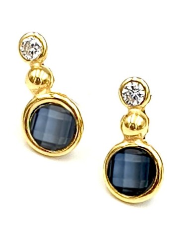 Earrings Silver-Goldplated 925° blue