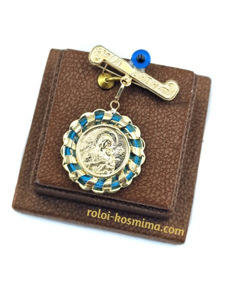 Child Pendant Gold 9Κ Mary two sides