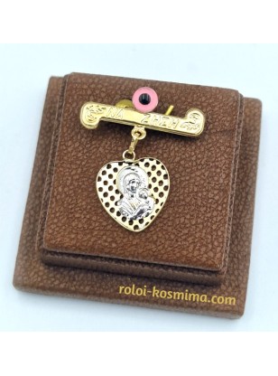 Child Pendant Gold 9Κ Mary heart 2