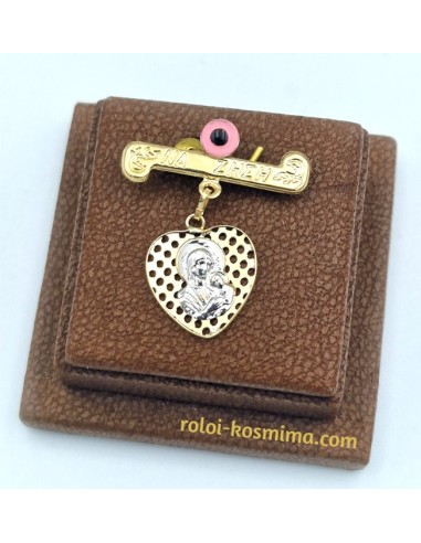 Child Pendant Gold 9Κ Mary heart