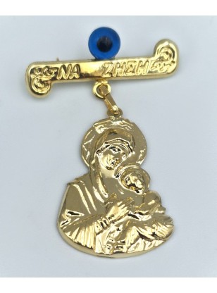 Child Pendant Gold 9Κ Mary embossed