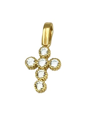 Cross Gold K14 Mini with six zircons