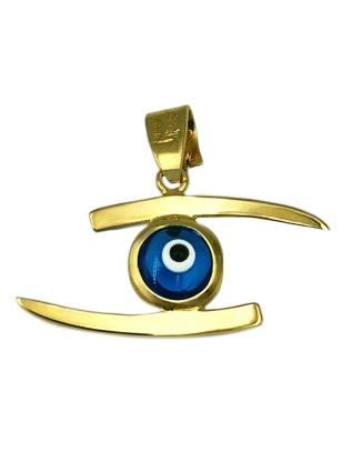 Necklace Gold 14K Eye blue