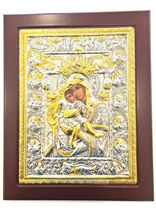 Ασημένια Εικόνα 925 Παναγία Άξιον Εστί 30x40cm