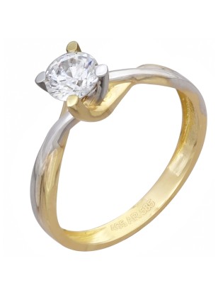 Ring gold K14  twin colors