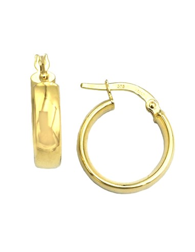 Earrings hoop gold 9K diameter 15mm