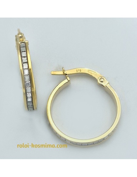 Earrings hoop gold 9K diameter 15mm